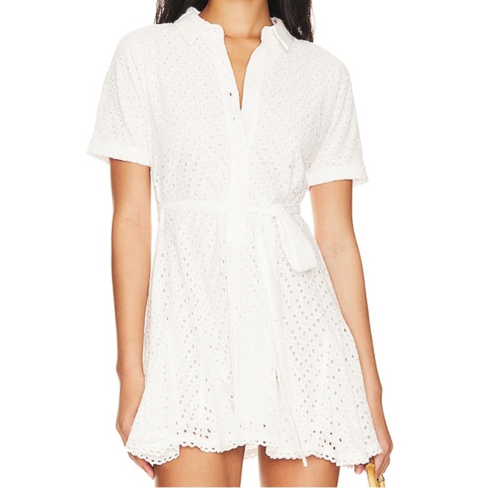 [Never Worn] Heartloom White Eyelet Mini Dress